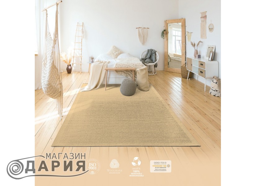 Тъкан вълнен килим Lana 8986-778 beige